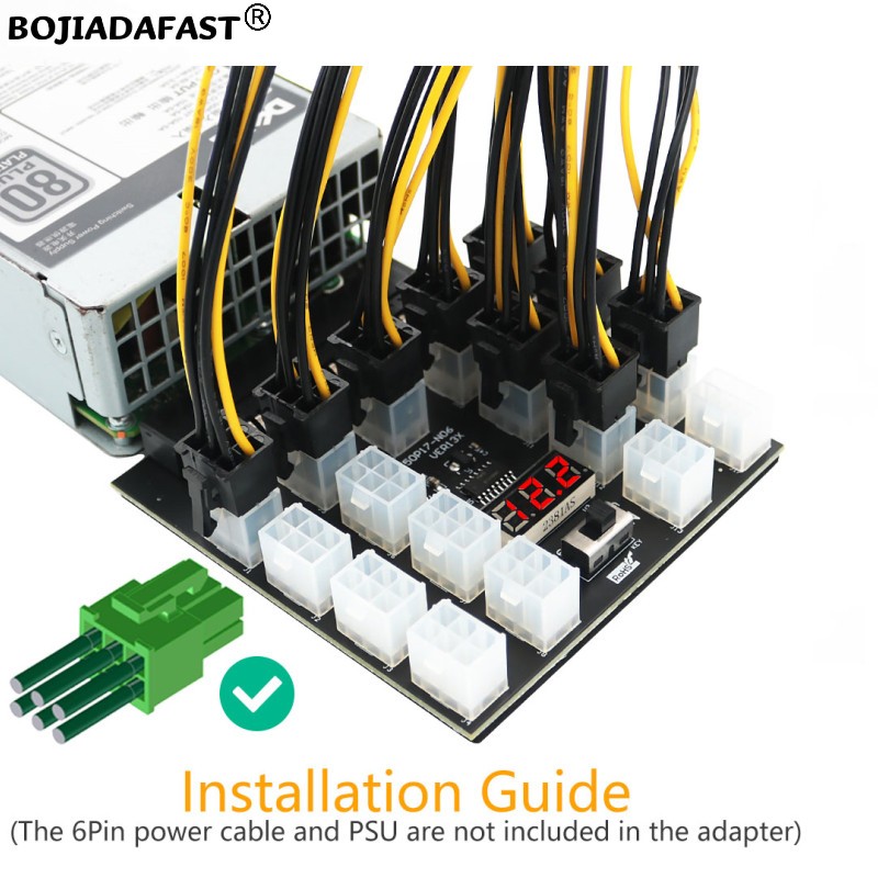 2400W Server Psu Breakout Board - 17 * PCI-E 6 Pinli Bağlantı